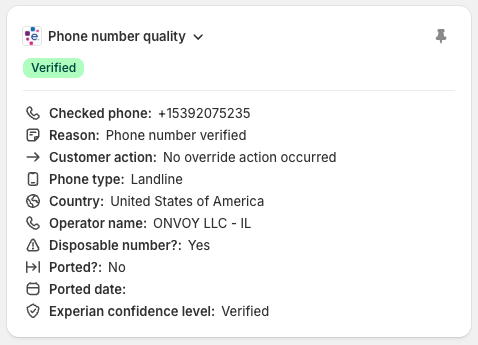 Phone number quality